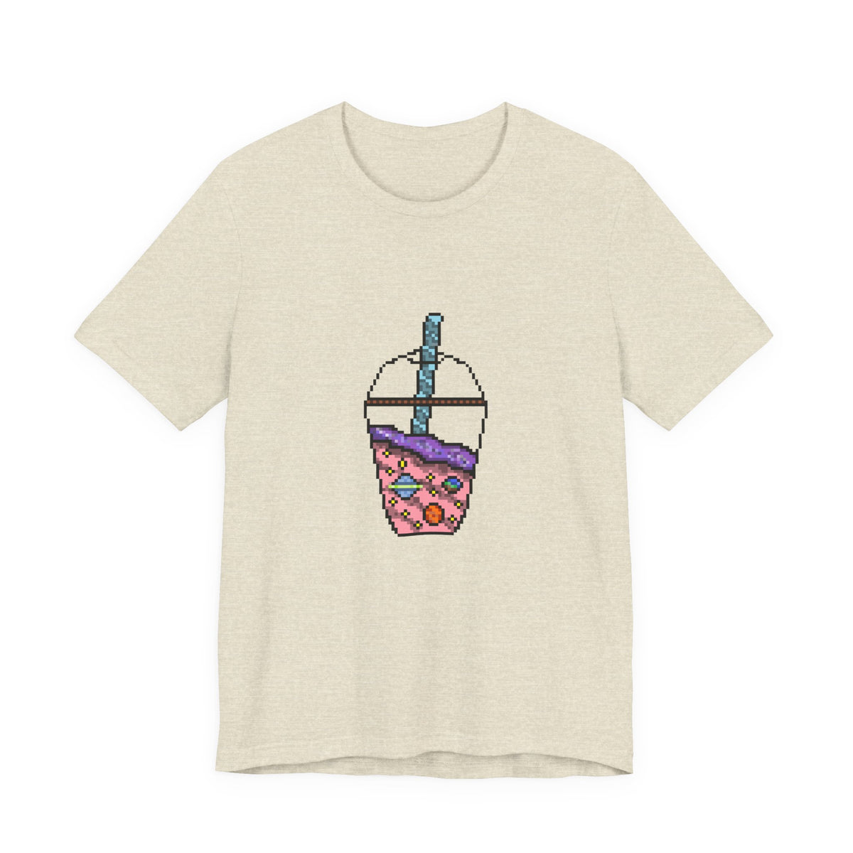 Galaxy Boba Tea Pixel Art Short Sleeve Tee