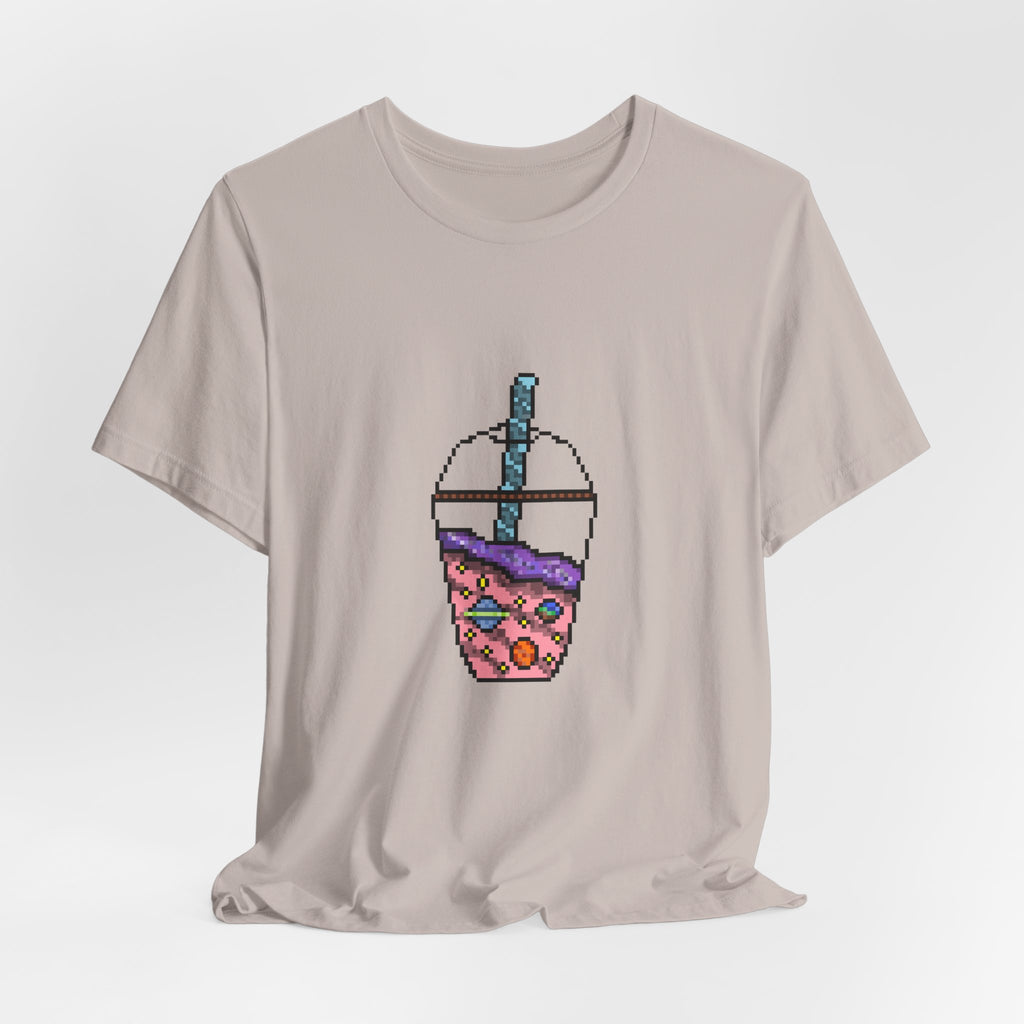 Galaxy Boba Tea Pixel Art Short Sleeve Tee