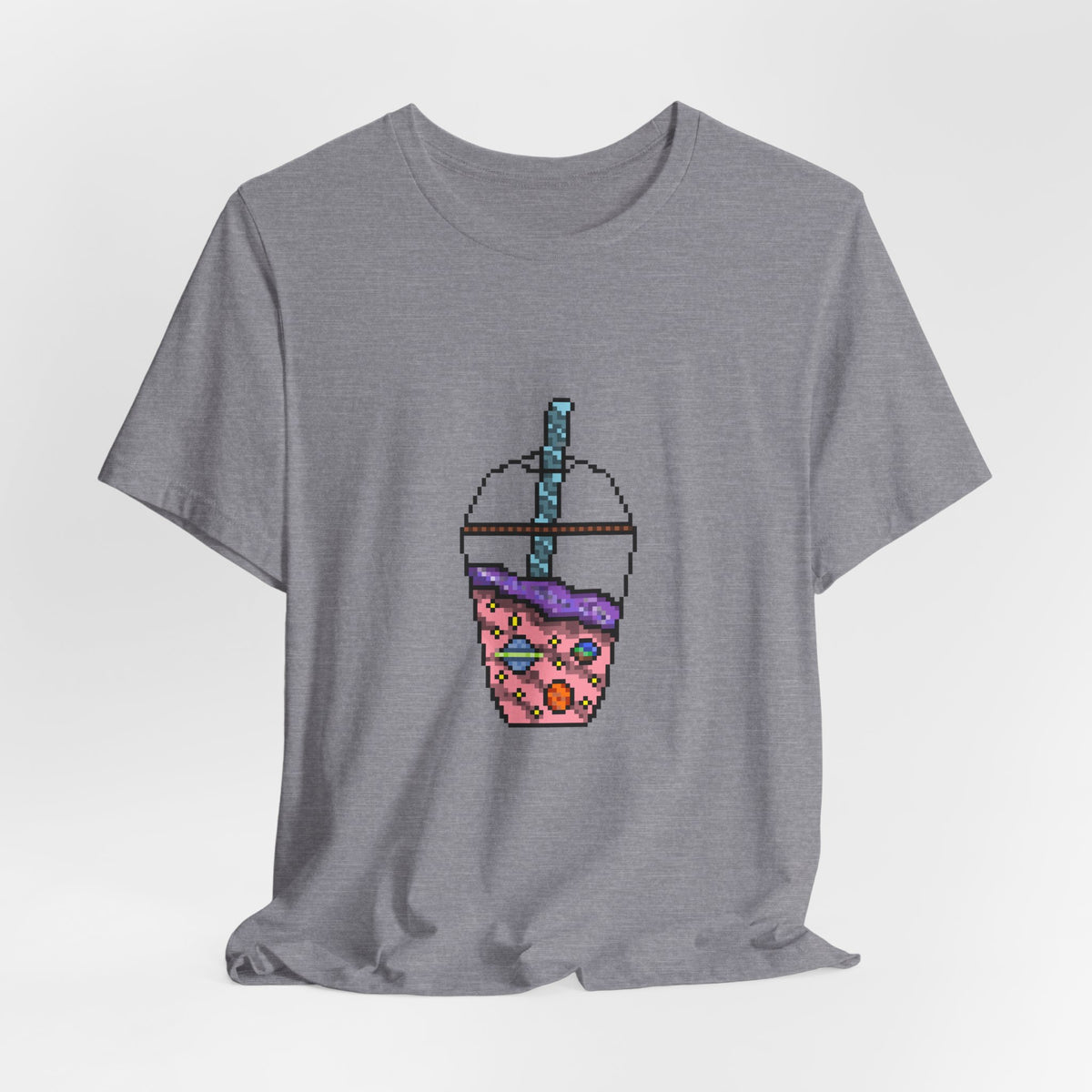 Galaxy Boba Tea Pixel Art Short Sleeve Tee