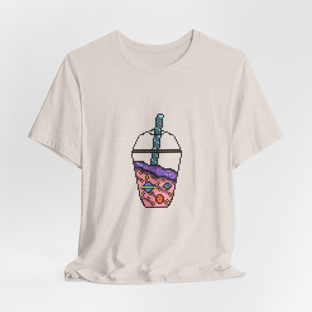 Galaxy Boba Tea Pixel Art Short Sleeve Tee