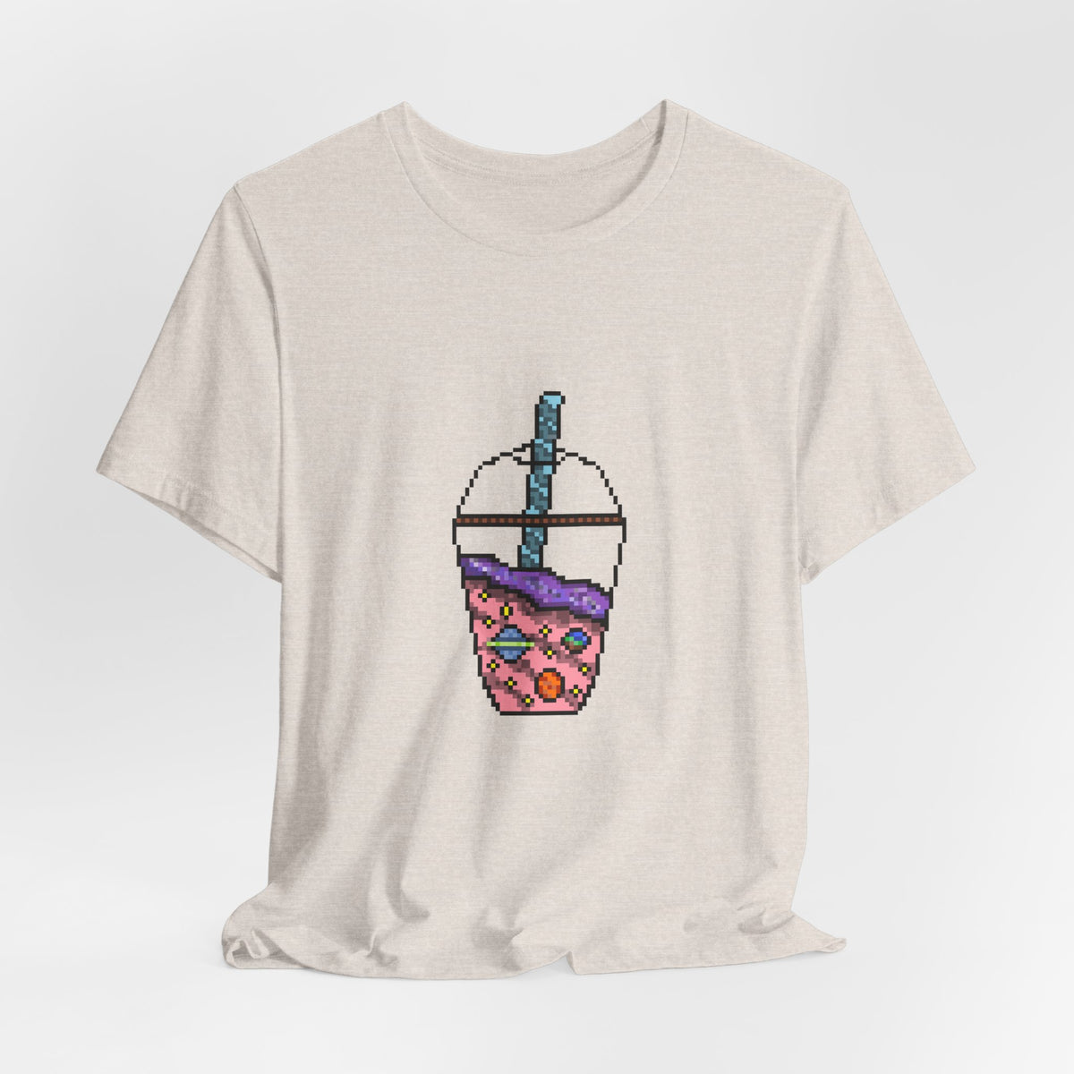 Galaxy Boba Tea Pixel Art Short Sleeve Tee