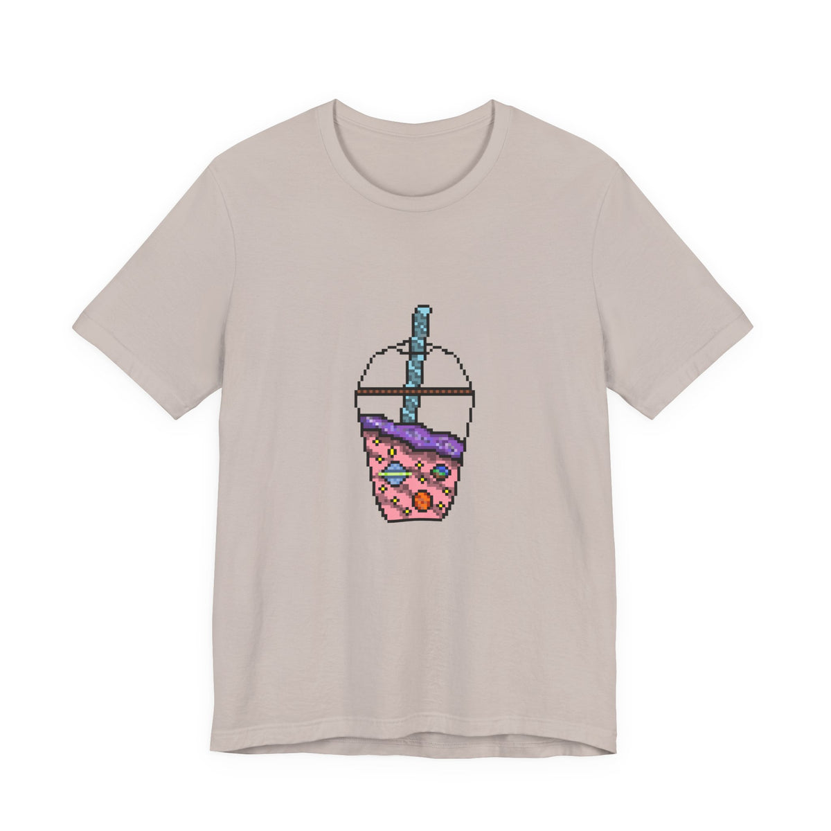 Galaxy Boba Tea Pixel Art Short Sleeve Tee