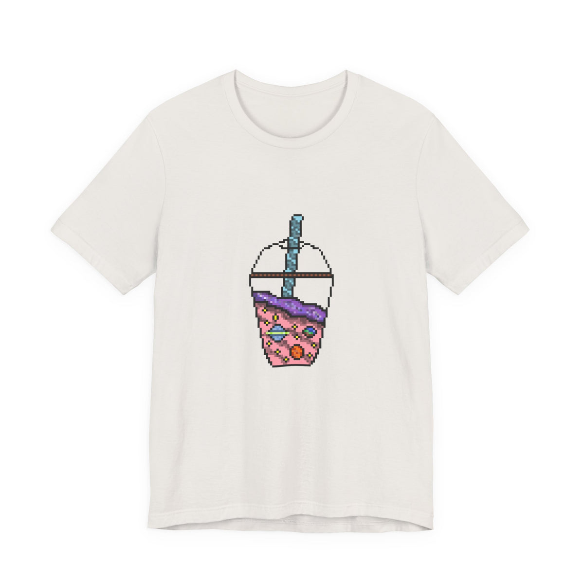 Galaxy Boba Tea Pixel Art Short Sleeve Tee