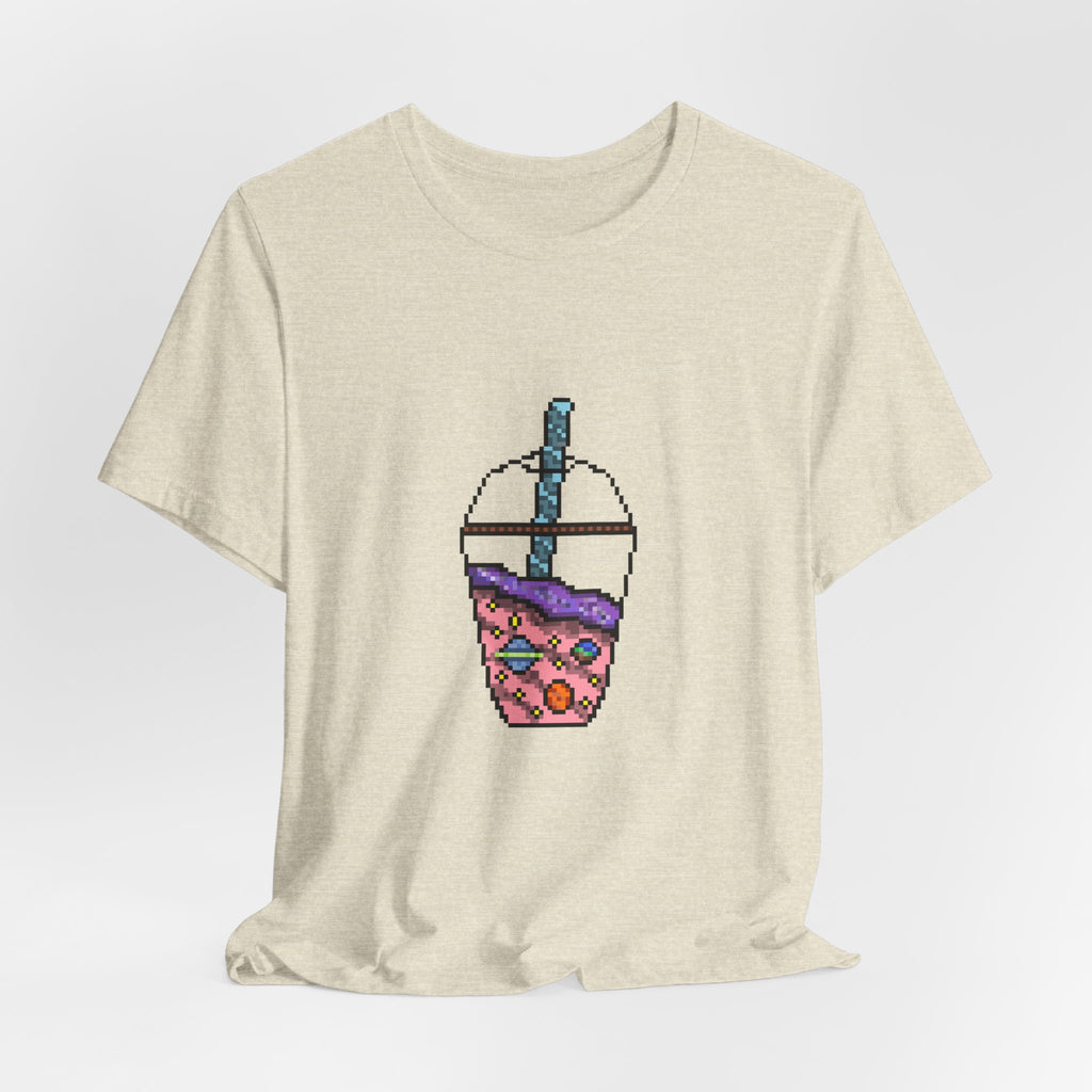 Galaxy Boba Tea Pixel Art Short Sleeve Tee