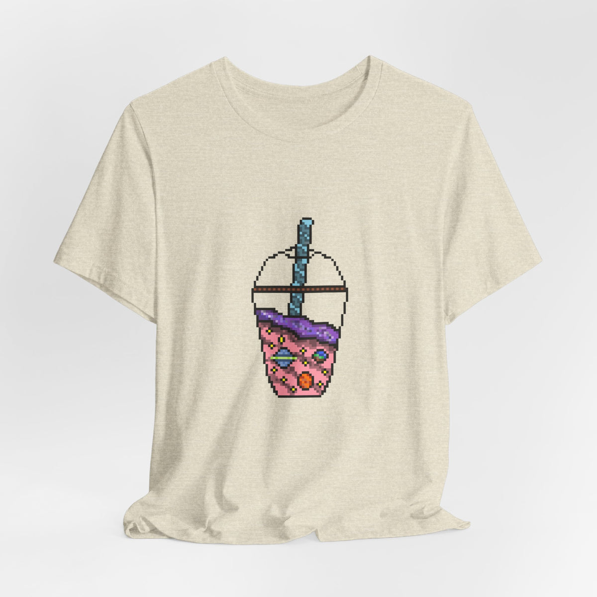 Galaxy Boba Tea Pixel Art Short Sleeve Tee