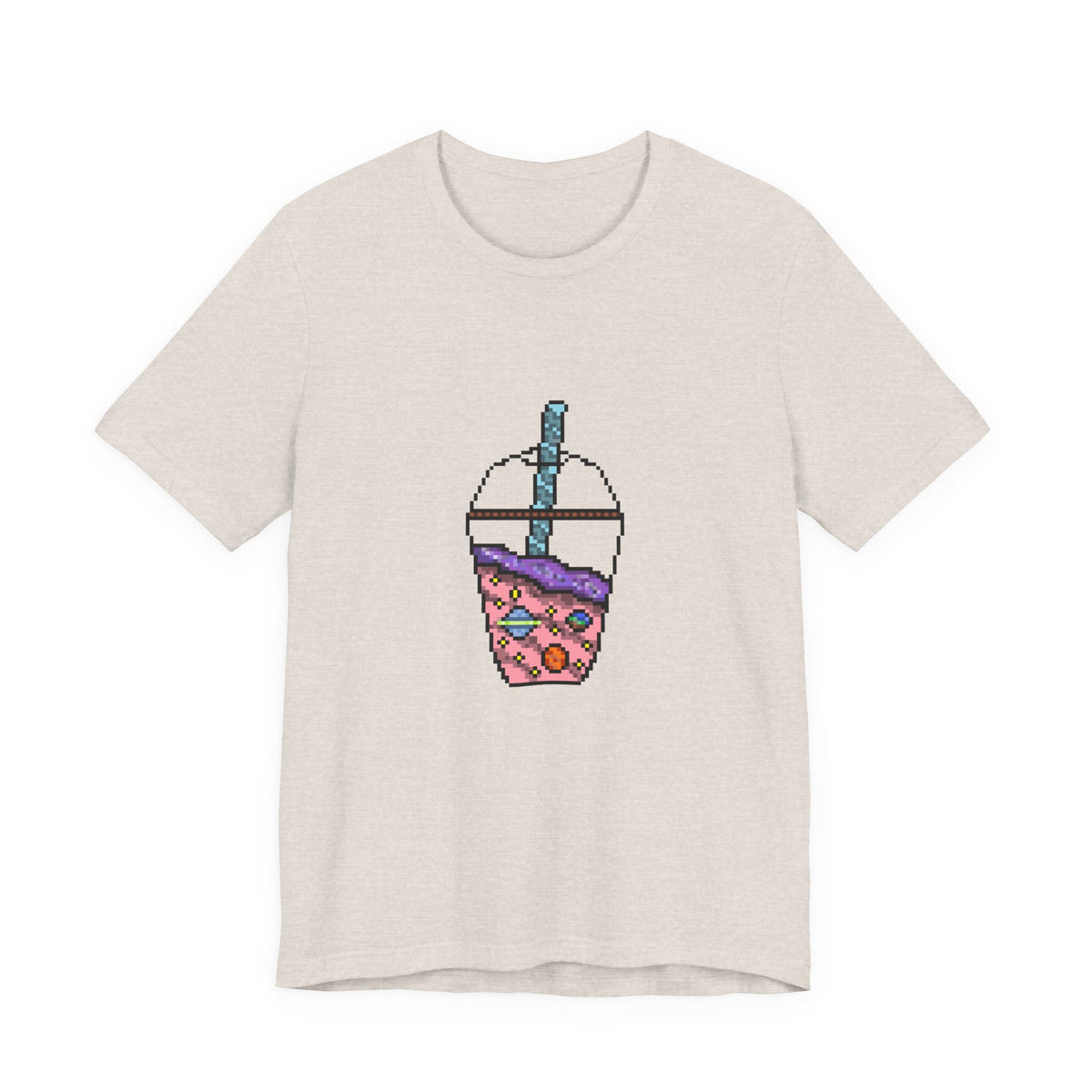 Galaxy Boba Tea Pixel Art Short Sleeve Tee