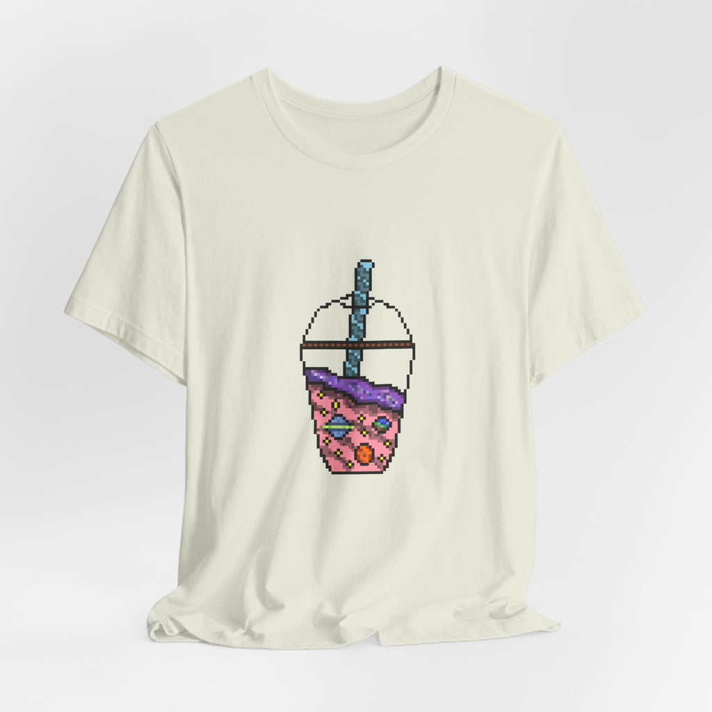 Galaxy Boba Tea Pixel Art Short Sleeve Tee