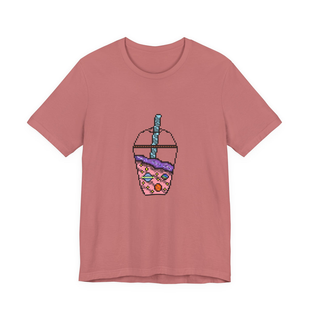 Galaxy Boba Tea Pixel Art Short Sleeve Tee