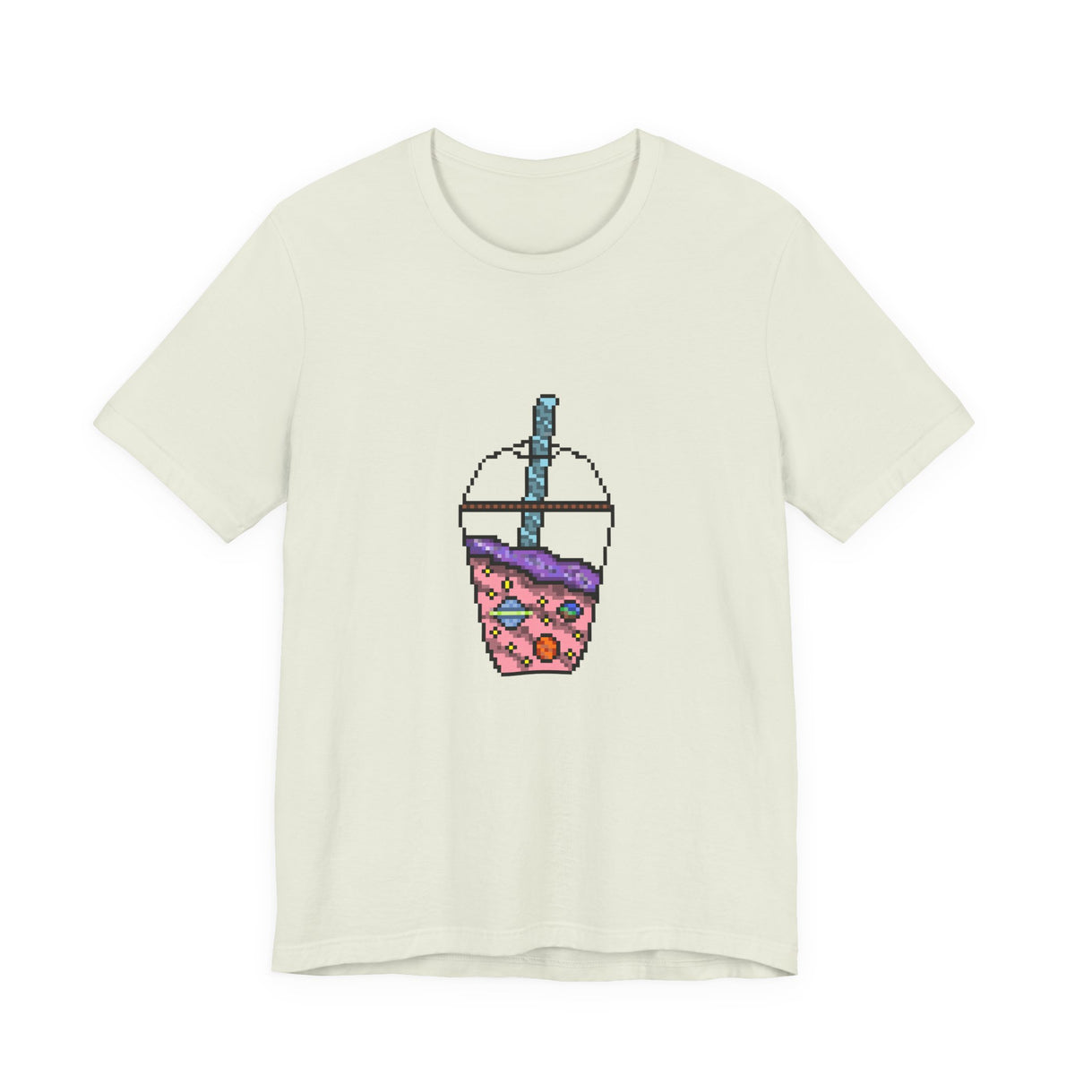 Galaxy Boba Tea Pixel Art Short Sleeve Tee